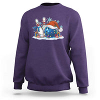 Funny Christmas Bowling Santa Hat Xmas Bowler Sweatshirt - Wonder Print Shop