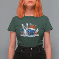 Funny Christmas Bowling Santa Hat Xmas Bowler T Shirt For Women - Wonder Print Shop