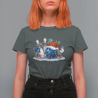 Funny Christmas Bowling Santa Hat Xmas Bowler T Shirt For Women - Wonder Print Shop