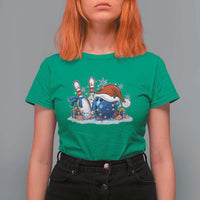 Funny Christmas Bowling Santa Hat Xmas Bowler T Shirt For Women - Wonder Print Shop