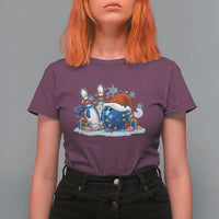 Funny Christmas Bowling Santa Hat Xmas Bowler T Shirt For Women - Wonder Print Shop