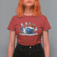 Funny Christmas Bowling Santa Hat Xmas Bowler T Shirt For Women - Wonder Print Shop