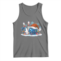 Funny Christmas Bowling Santa Hat Xmas Bowler Tank Top - Wonder Print Shop