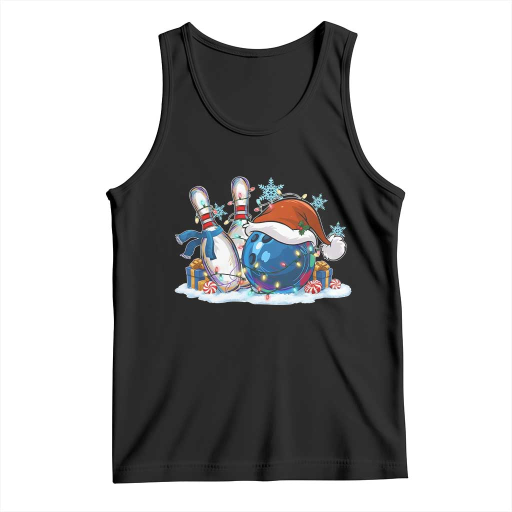 Funny Christmas Bowling Santa Hat Xmas Bowler Tank Top - Wonder Print Shop