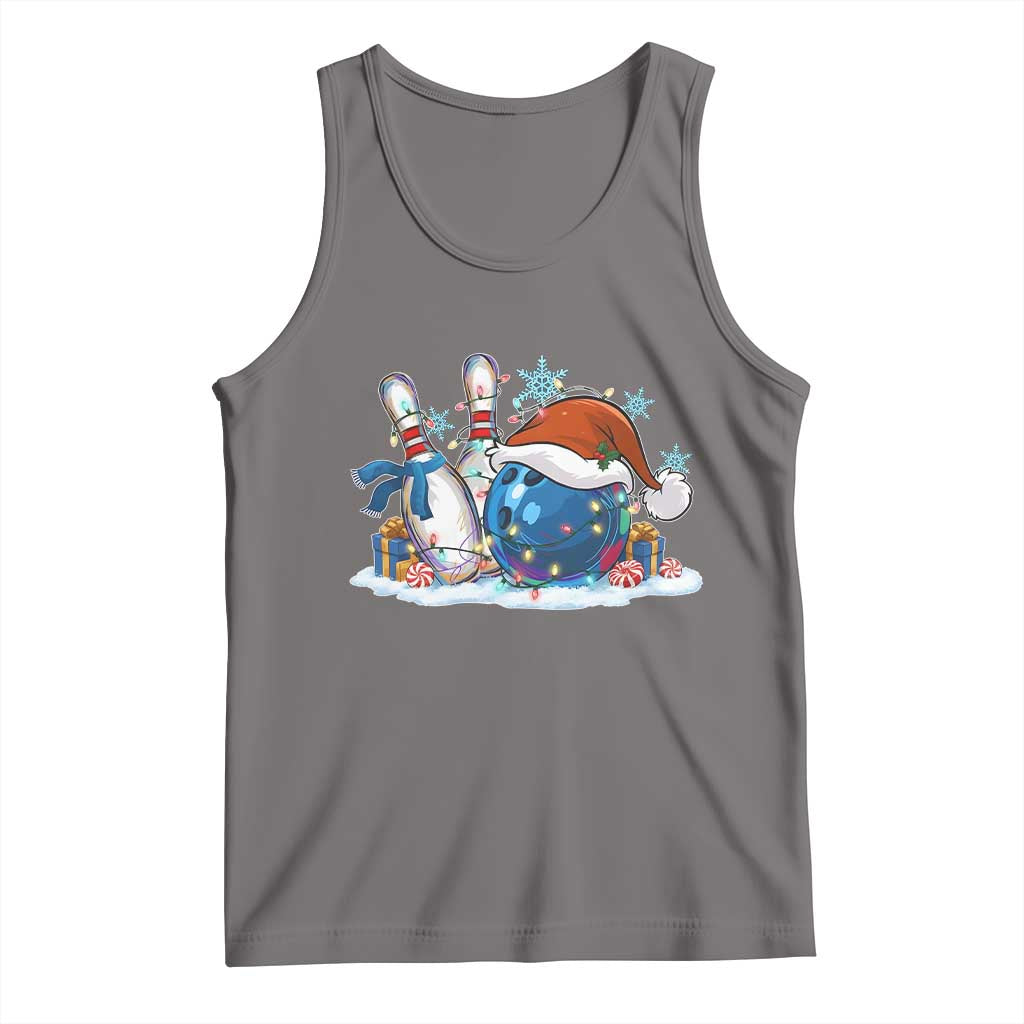 Funny Christmas Bowling Santa Hat Xmas Bowler Tank Top - Wonder Print Shop