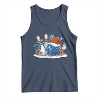 Funny Christmas Bowling Santa Hat Xmas Bowler Tank Top - Wonder Print Shop