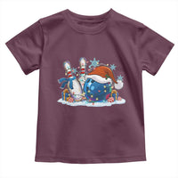 Funny Christmas Bowling Santa Hat Xmas Bowler Toddler T Shirt - Wonder Print Shop