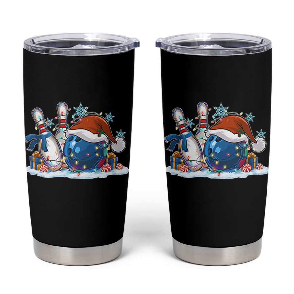Funny Christmas Bowling Santa Hat Xmas Bowler Tumbler Cup - Wonder Print Shop