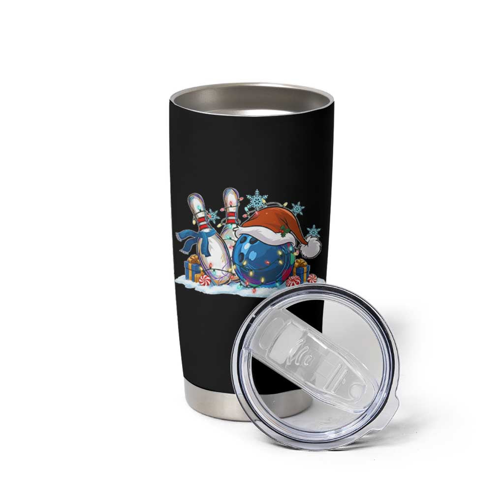 Funny Christmas Bowling Santa Hat Xmas Bowler Tumbler Cup - Wonder Print Shop