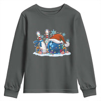 Funny Christmas Bowling Santa Hat Xmas Bowler Youth Sweatshirt - Wonder Print Shop