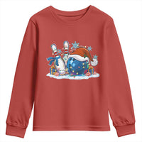 Funny Christmas Bowling Santa Hat Xmas Bowler Youth Sweatshirt - Wonder Print Shop