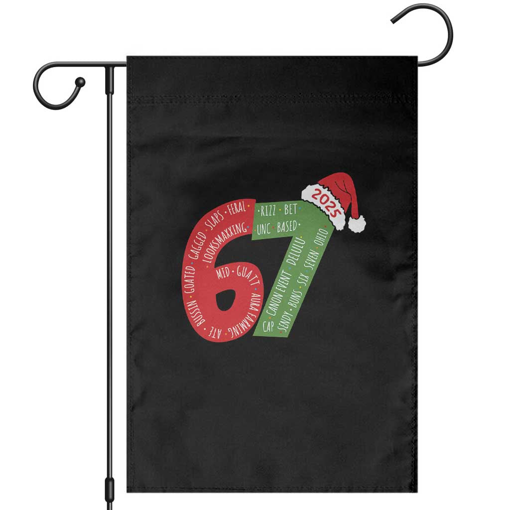 Funny 67 Christmas Garden Flag Rizz Aura Farming Bussin Six Seven Meme Gen Alpha - Wonder Print Shop