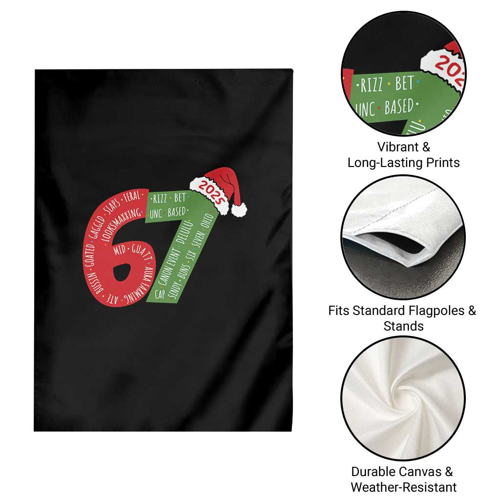 Funny 67 Christmas Garden Flag Rizz Aura Farming Bussin Six Seven Meme Gen Alpha - Wonder Print Shop