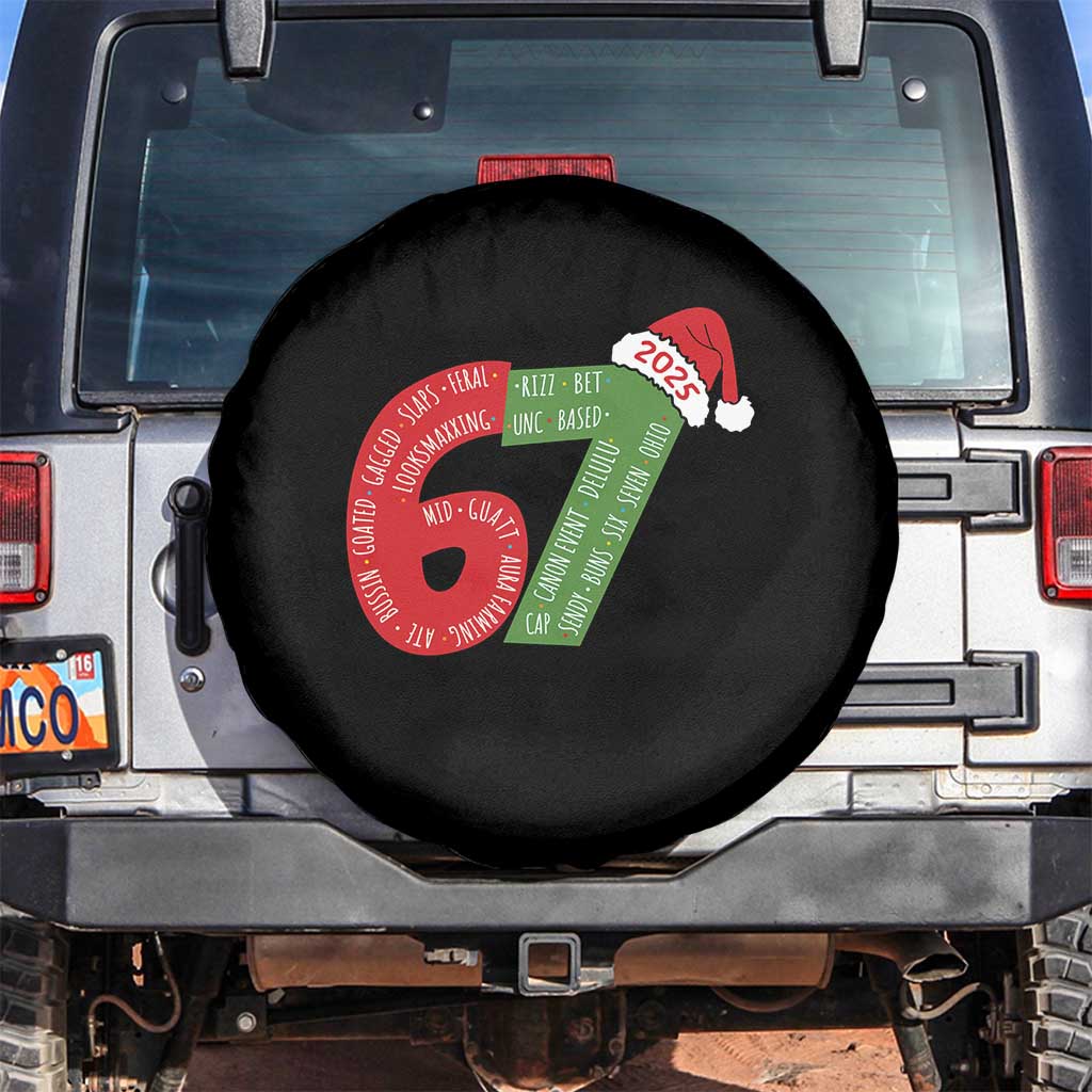 Funny 67 Christmas Spare Tire Cover Rizz Aura Farming Bussin Six Seven Meme Gen Alpha - Wonder Print Shop