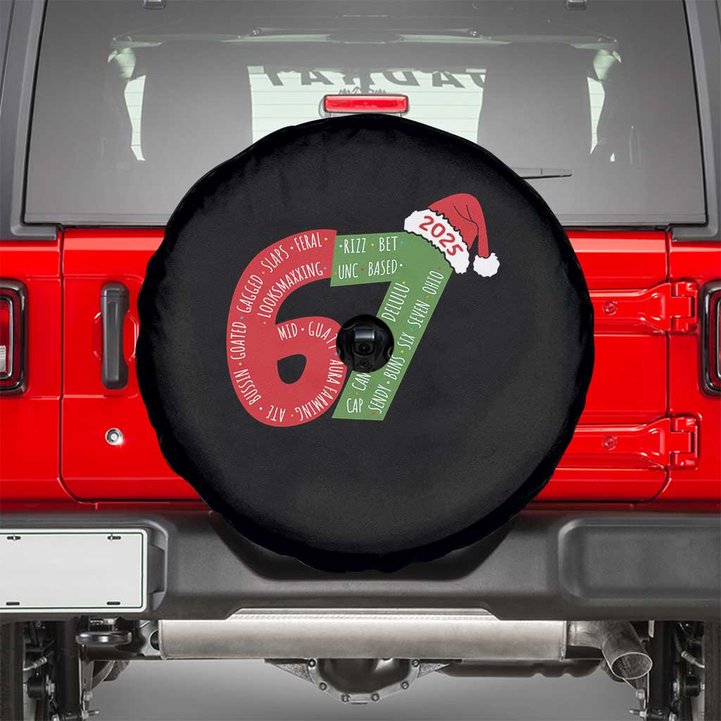 Funny 67 Christmas Spare Tire Cover Rizz Aura Farming Bussin Six Seven Meme Gen Alpha - Wonder Print Shop