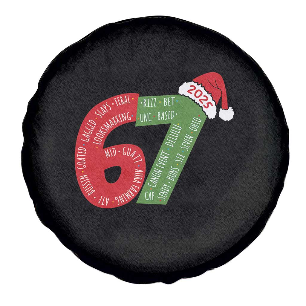 Funny 67 Christmas Spare Tire Cover Rizz Aura Farming Bussin Six Seven Meme Gen Alpha - Wonder Print Shop