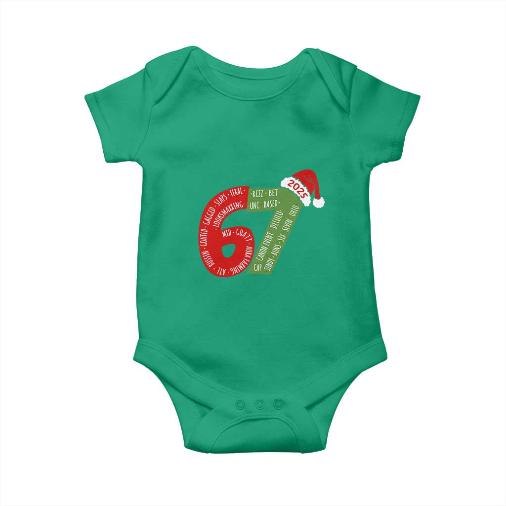 Funny 67 Christmas Baby Onesie Rizz Aura Farming Bussin Six Seven Meme Gen Alpha - Wonder Print Shop