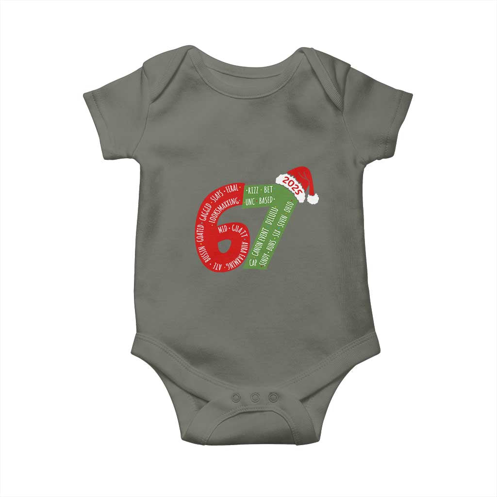 Funny 67 Christmas Baby Onesie Rizz Aura Farming Bussin Six Seven Meme Gen Alpha - Wonder Print Shop