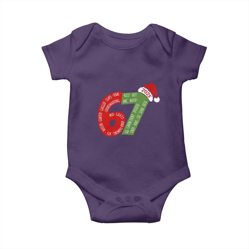 Funny 67 Christmas Baby Onesie Rizz Aura Farming Bussin Six Seven Meme Gen Alpha - Wonder Print Shop