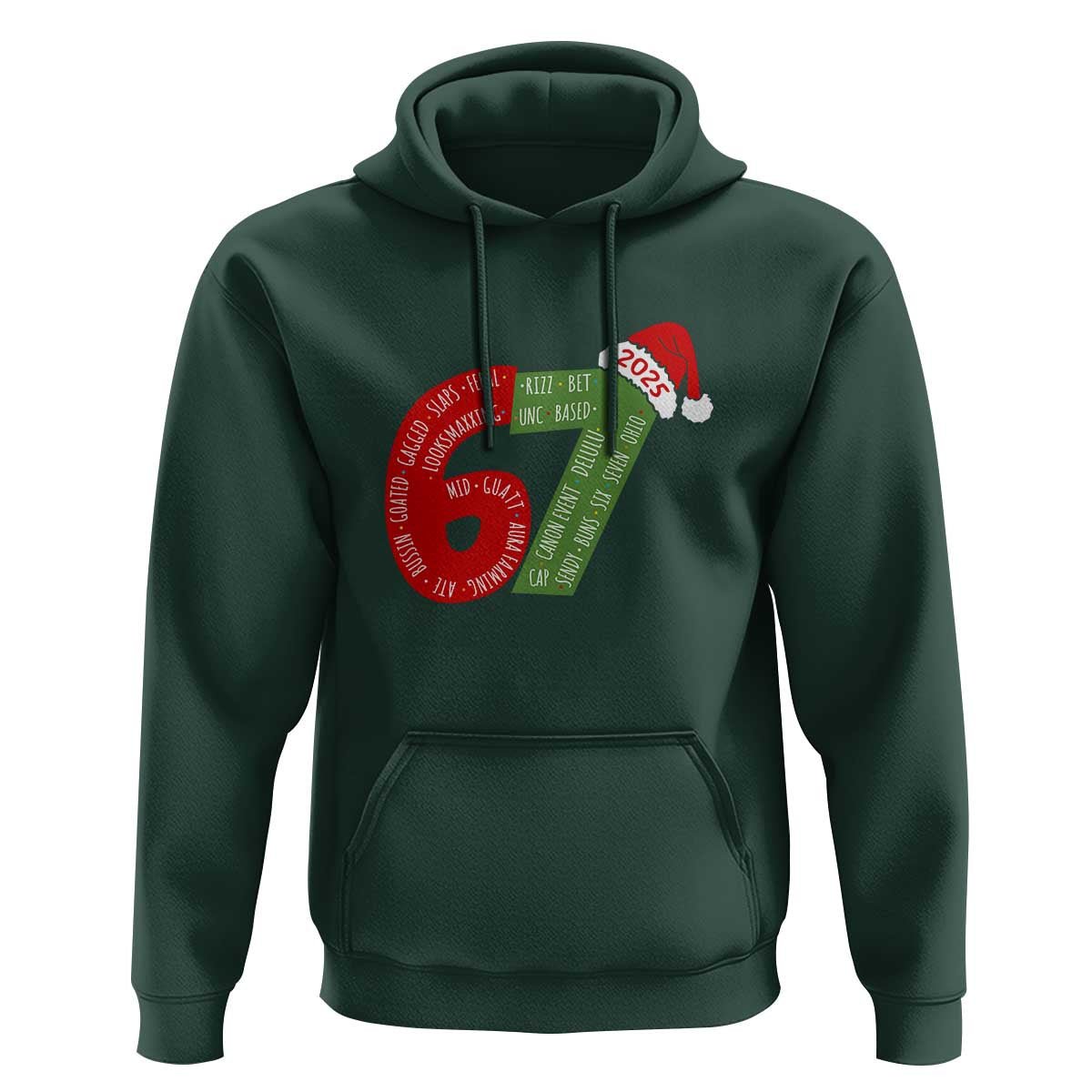 Funny 67 Christmas Hoodie Rizz Aura Farming Bussin Six Seven Meme Gen Alpha - Wonder Print Shop