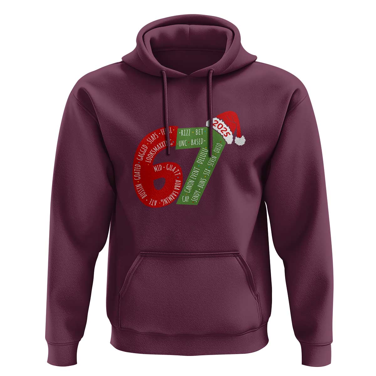 Funny 67 Christmas Hoodie Rizz Aura Farming Bussin Six Seven Meme Gen Alpha - Wonder Print Shop