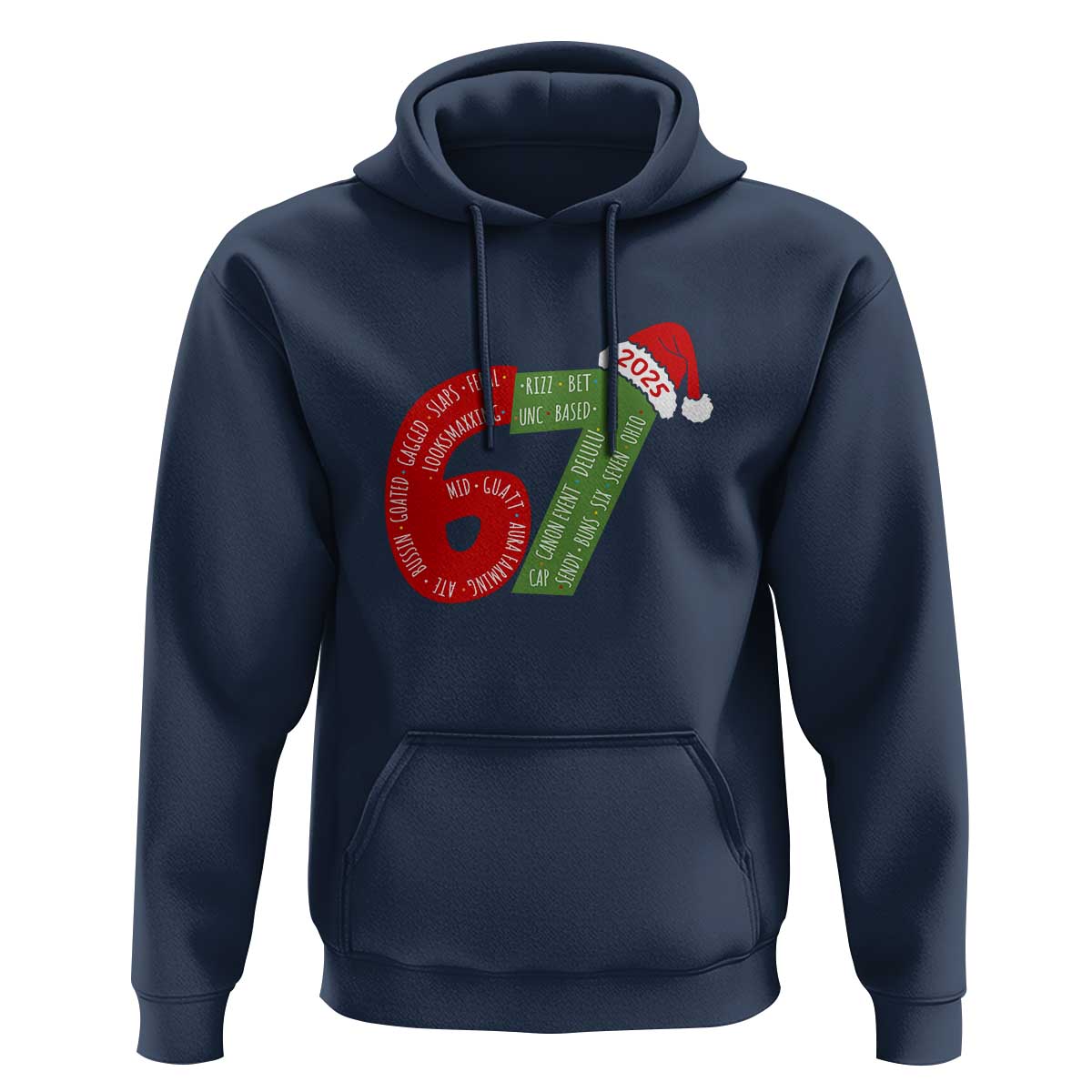 Funny 67 Christmas Hoodie Rizz Aura Farming Bussin Six Seven Meme Gen Alpha - Wonder Print Shop