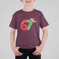 Funny 67 Christmas T Shirt For Kid Rizz Aura Farming Bussin Six Seven Meme Gen Alpha - Wonder Print Shop