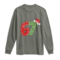 Funny 67 Christmas Long Sleeve Shirt Rizz Aura Farming Bussin Six Seven Meme Gen Alpha - Wonder Print Shop