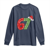 Funny 67 Christmas Long Sleeve Shirt Rizz Aura Farming Bussin Six Seven Meme Gen Alpha - Wonder Print Shop