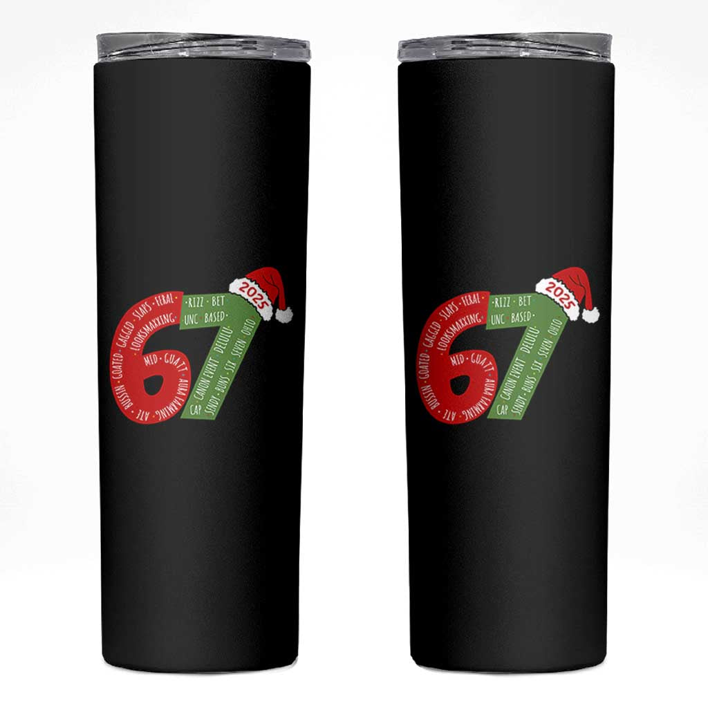 Funny 67 Christmas Skinny Tumbler Rizz Aura Farming Bussin Six Seven Meme Gen Alpha - Wonder Print Shop