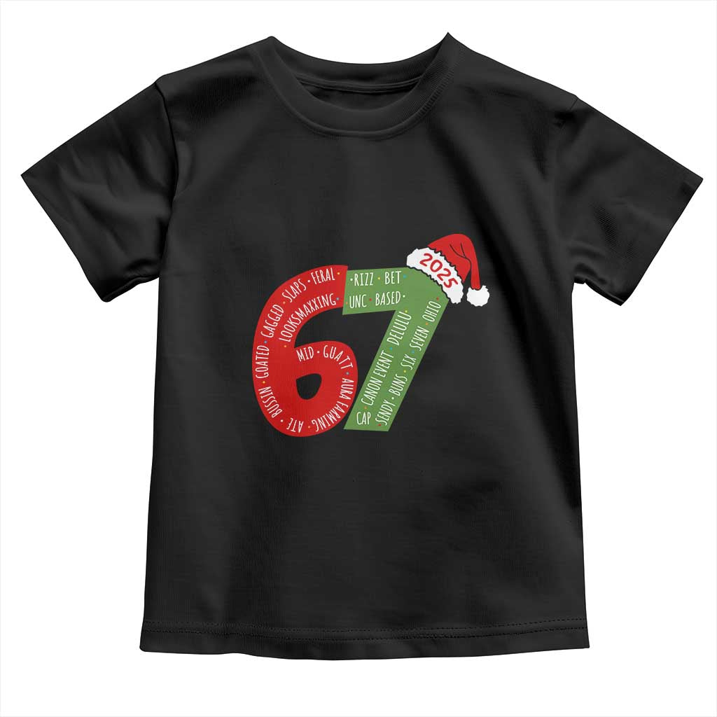 Funny 67 Christmas Toddler T Shirt Rizz Aura Farming Bussin Six Seven Meme Gen Alpha - Wonder Print Shop
