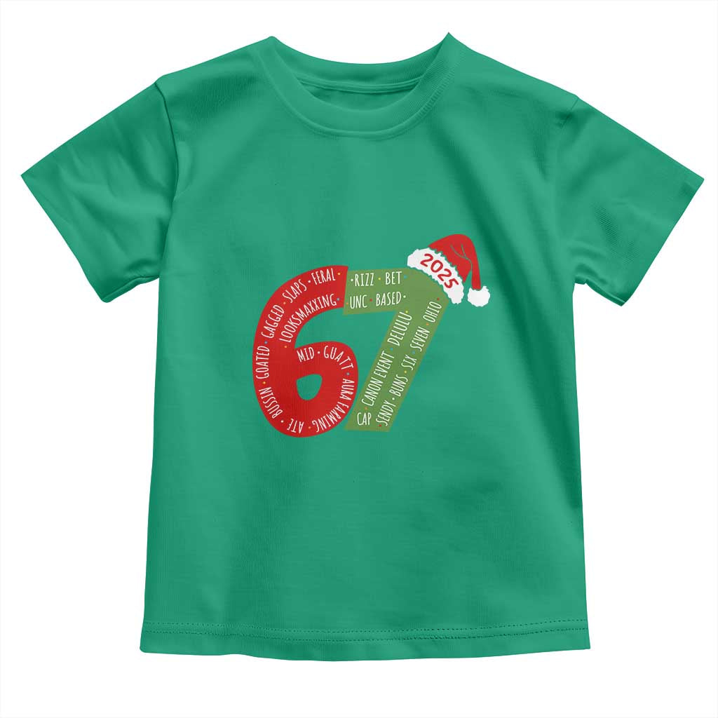 Funny 67 Christmas Toddler T Shirt Rizz Aura Farming Bussin Six Seven Meme Gen Alpha - Wonder Print Shop