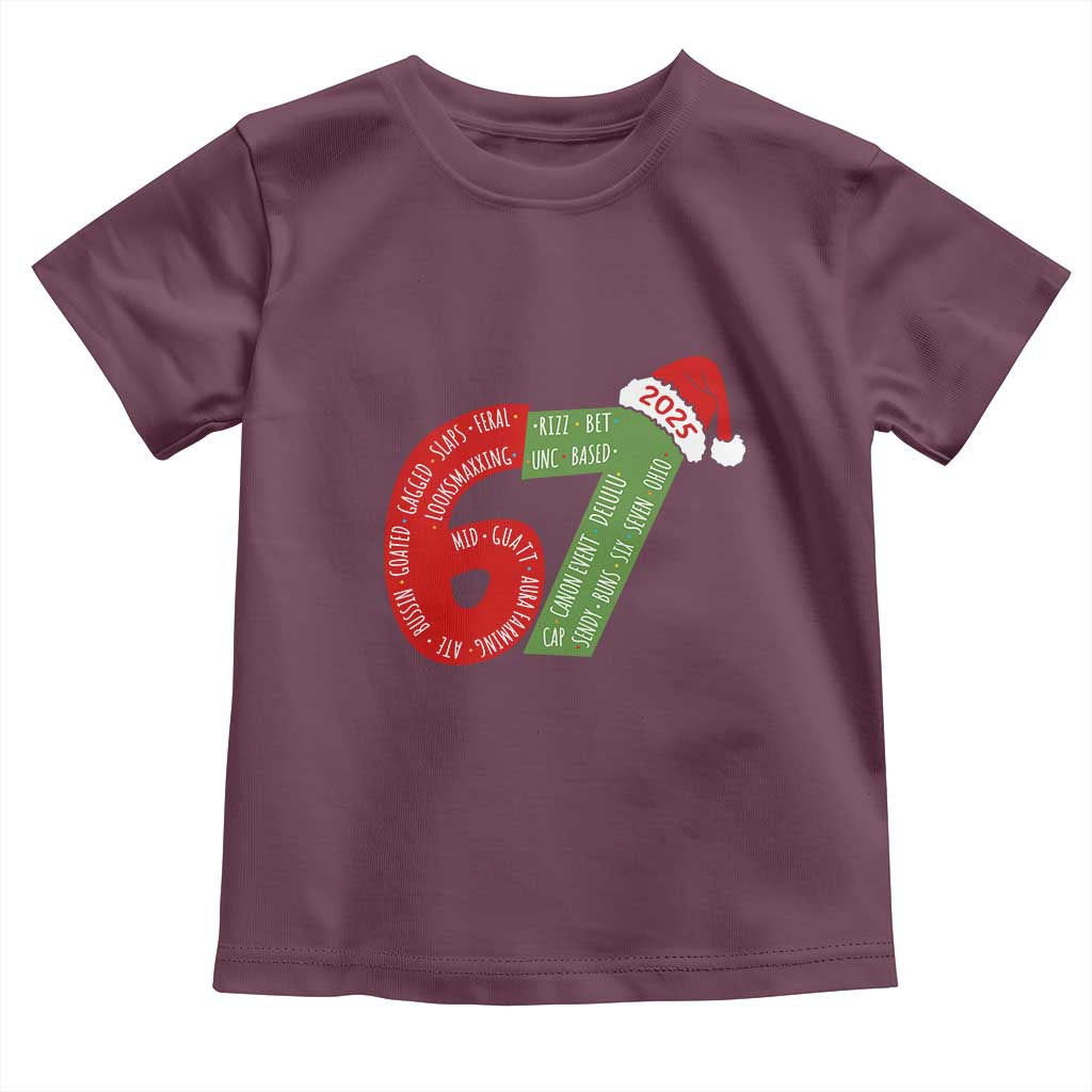 Funny 67 Christmas Toddler T Shirt Rizz Aura Farming Bussin Six Seven Meme Gen Alpha - Wonder Print Shop