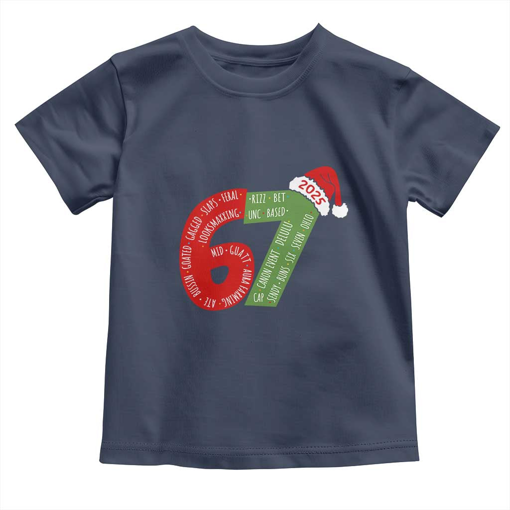 Funny 67 Christmas Toddler T Shirt Rizz Aura Farming Bussin Six Seven Meme Gen Alpha - Wonder Print Shop