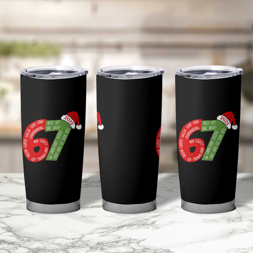 Funny 67 Christmas Tumbler Cup Rizz Aura Farming Bussin Six Seven Meme Gen Alpha - Wonder Print Shop