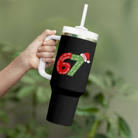 Funny 67 Christmas Tumbler With Handle Rizz Aura Farming Bussin Six Seven Meme Gen Alpha - Wonder Print Shop