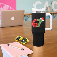 Funny 67 Christmas Tumbler With Handle Rizz Aura Farming Bussin Six Seven Meme Gen Alpha - Wonder Print Shop