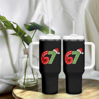 Funny 67 Christmas Tumbler With Handle Rizz Aura Farming Bussin Six Seven Meme Gen Alpha - Wonder Print Shop