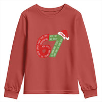 Funny 67 Christmas Youth Sweatshirt Rizz Aura Farming Bussin Six Seven Meme Gen Alpha - Wonder Print Shop
