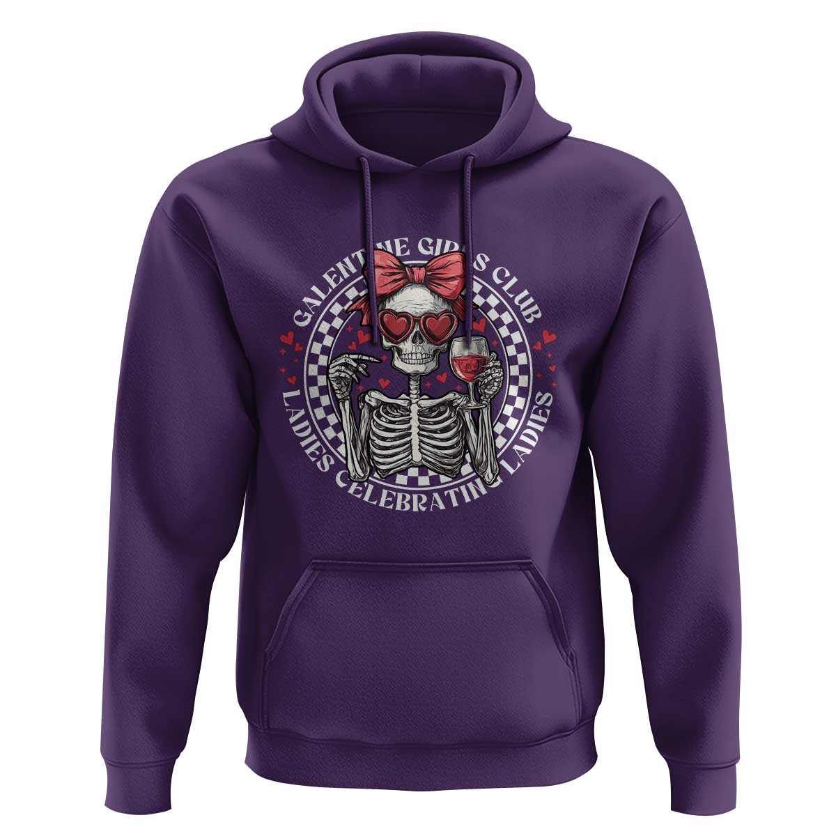 Funny Galentine's Day Hoodie Galentine Girls Club Ladies Celebrating Ladies Skeleton