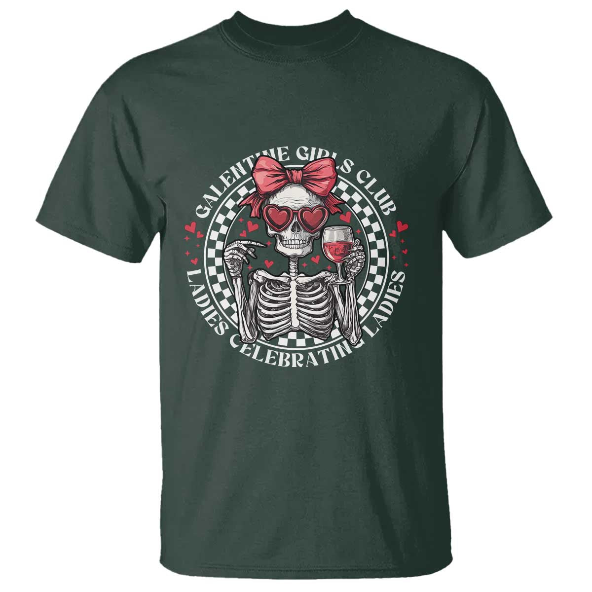 Funny Galentine's Day T Shirt Galentine Girls Club Ladies Celebrating Ladies Skeleton