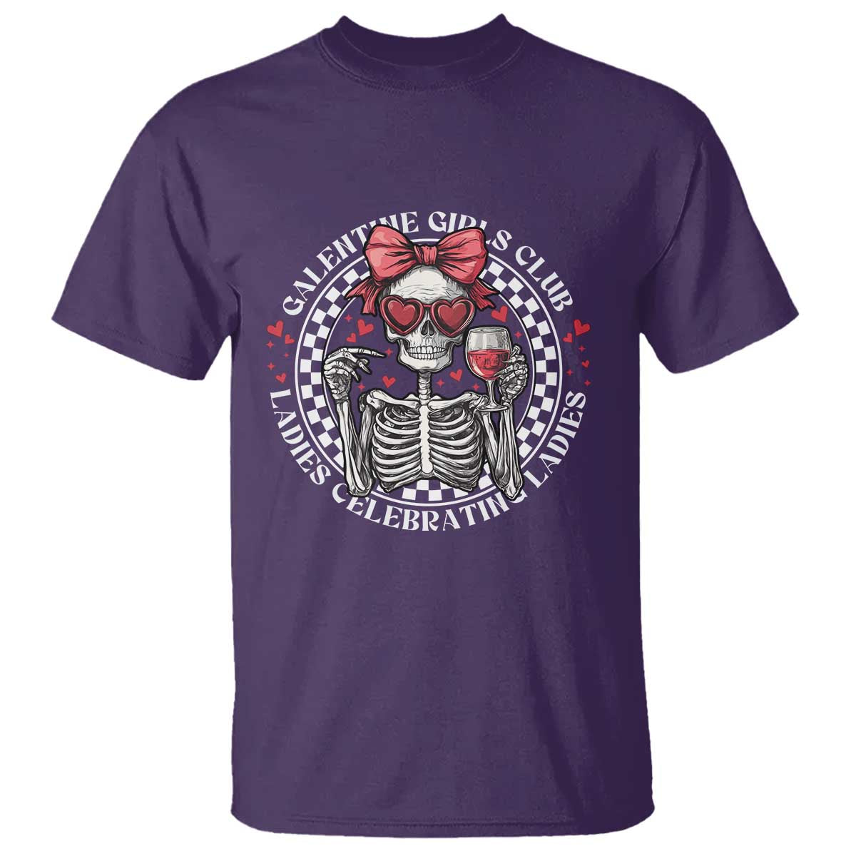 Funny Galentine's Day T Shirt Galentine Girls Club Ladies Celebrating Ladies Skeleton