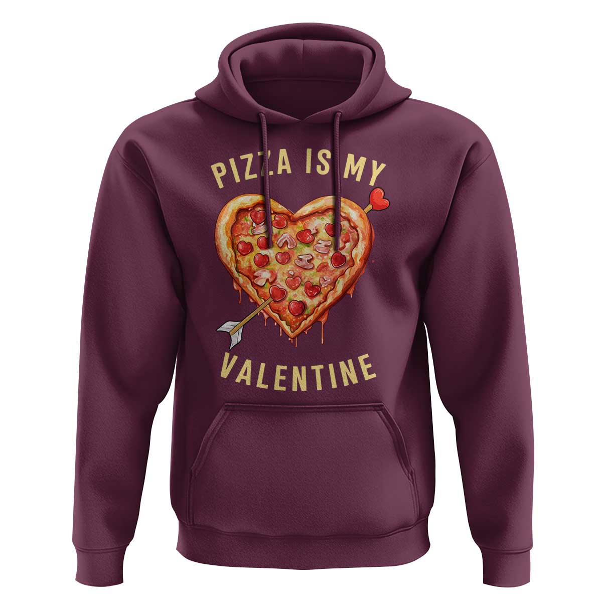 Funny Pizza Is My Valentine Hoodie Valentine's Day Heart Pepperoni Slice