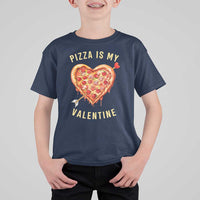 Funny Pizza Is My Valentine T Shirt For Kid Valentine's Day Heart Pepperoni Slice