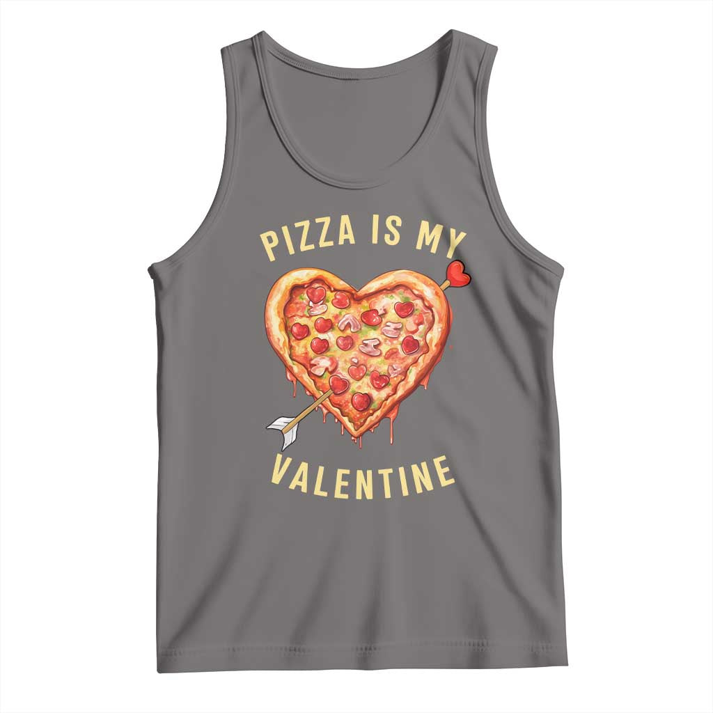 Funny Pizza Is My Valentine Tank Top Valentine's Day Heart Pepperoni Slice