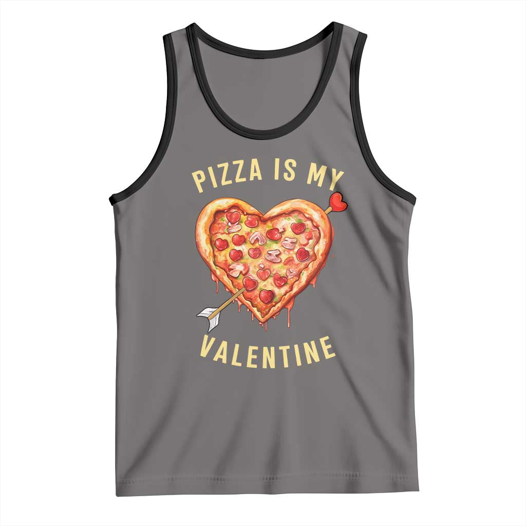 Funny Pizza Is My Valentine Tank Top Valentine's Day Heart Pepperoni Slice