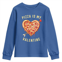 Funny Pizza Is My Valentine Youth Sweatshirt Valentine's Day Heart Pepperoni Slice