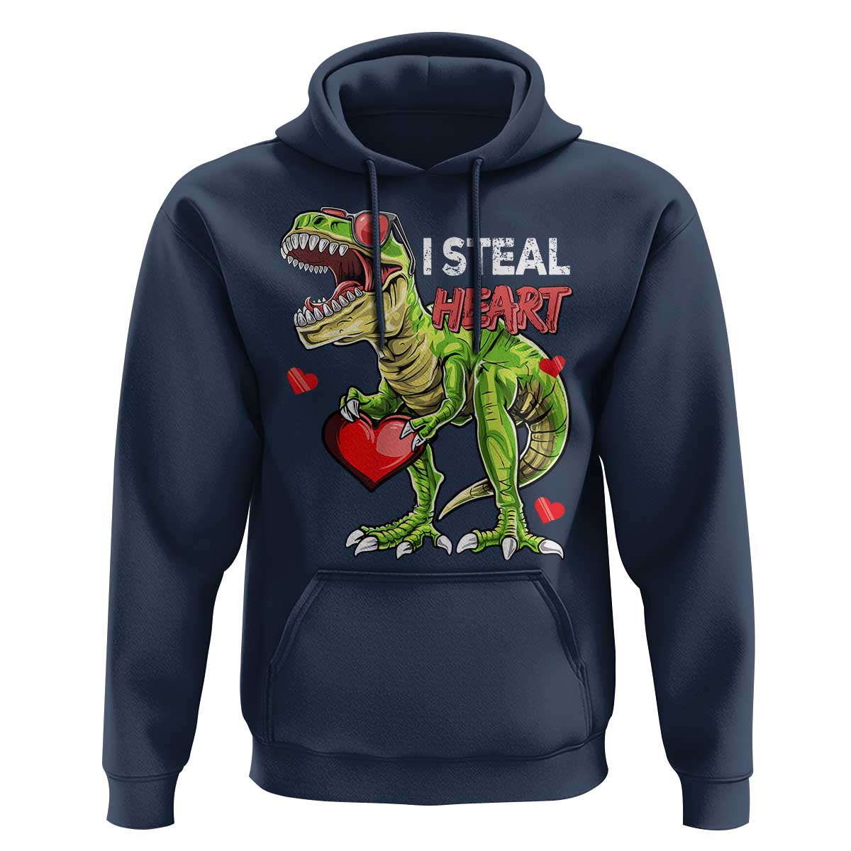 Funny Dinosaur Valentine's Day I Steal Heart Hoodie