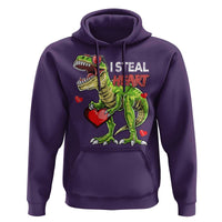 Funny Dinosaur Valentine's Day I Steal Heart Hoodie