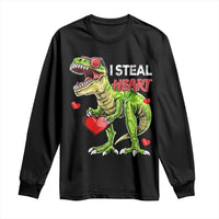 Funny Dinosaur Valentine's Day I Steal Heart Long Sleeve Shirt